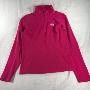 The North Face Pink Fleece Mock Neck 1/4 Zip Women's Pullover Size S